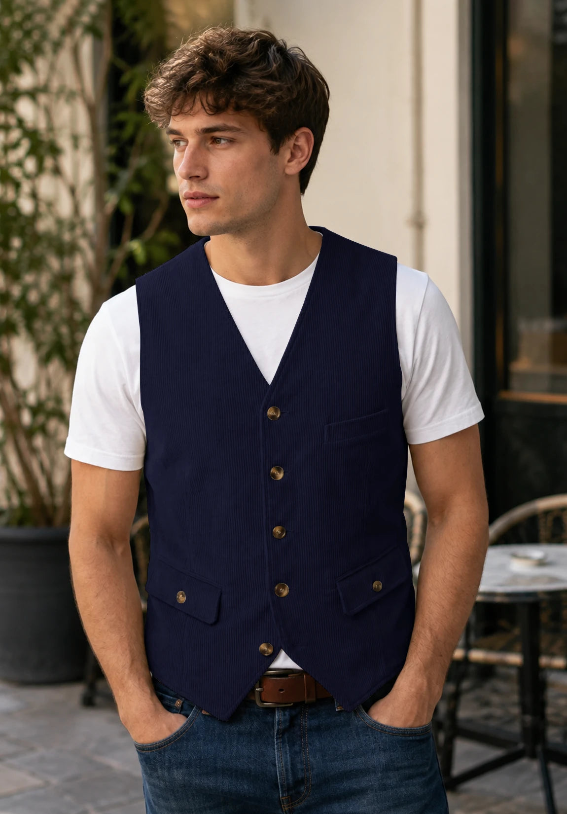 Men's navy vest