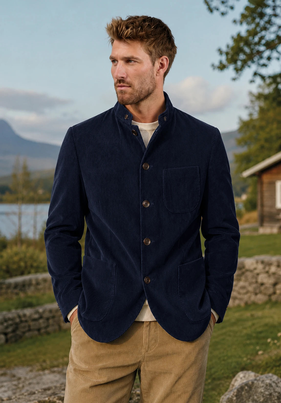 Men's navy corduroy jacket