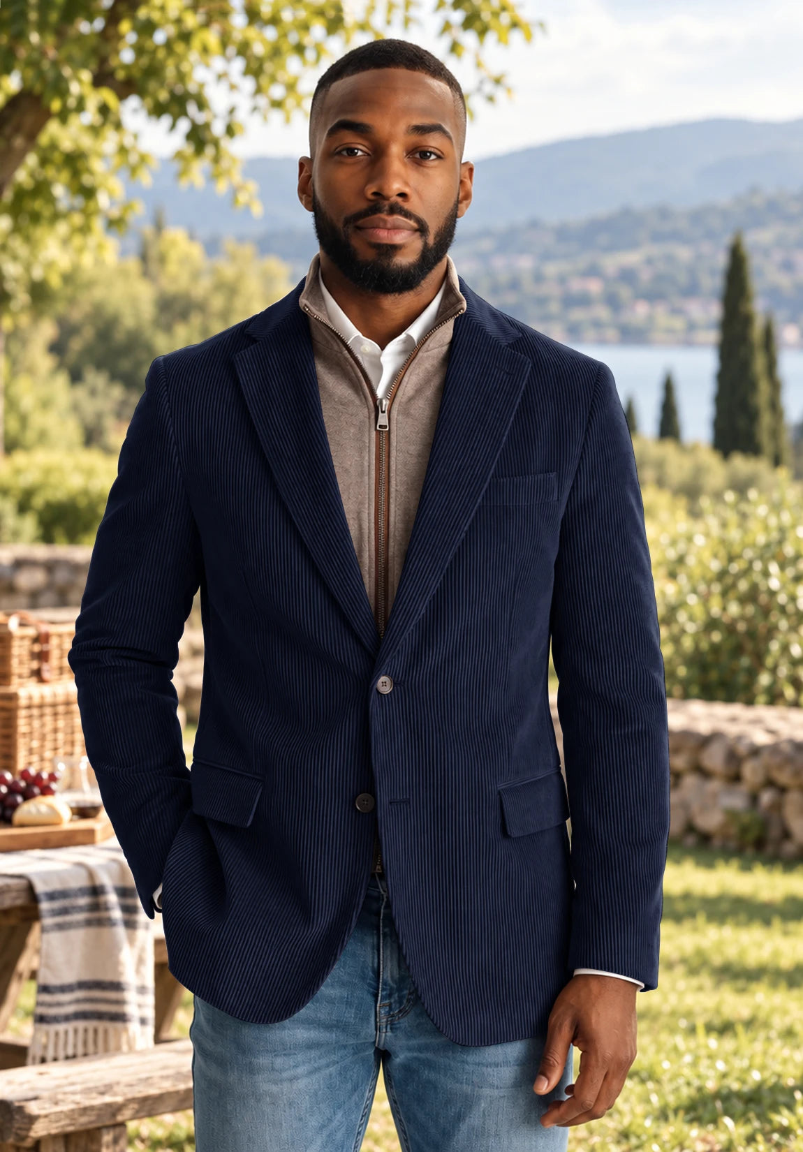 Men's navy corduroy jacket