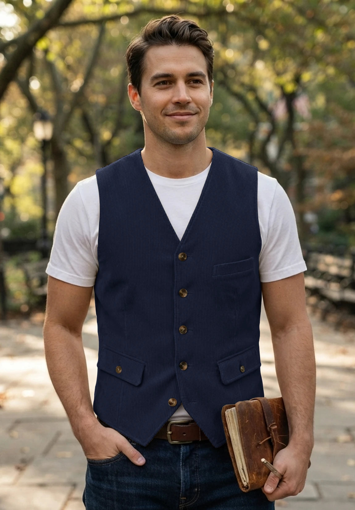 Men's navy vest