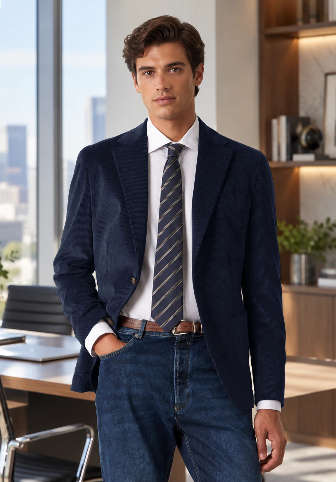 Men's navy corduroy jacket