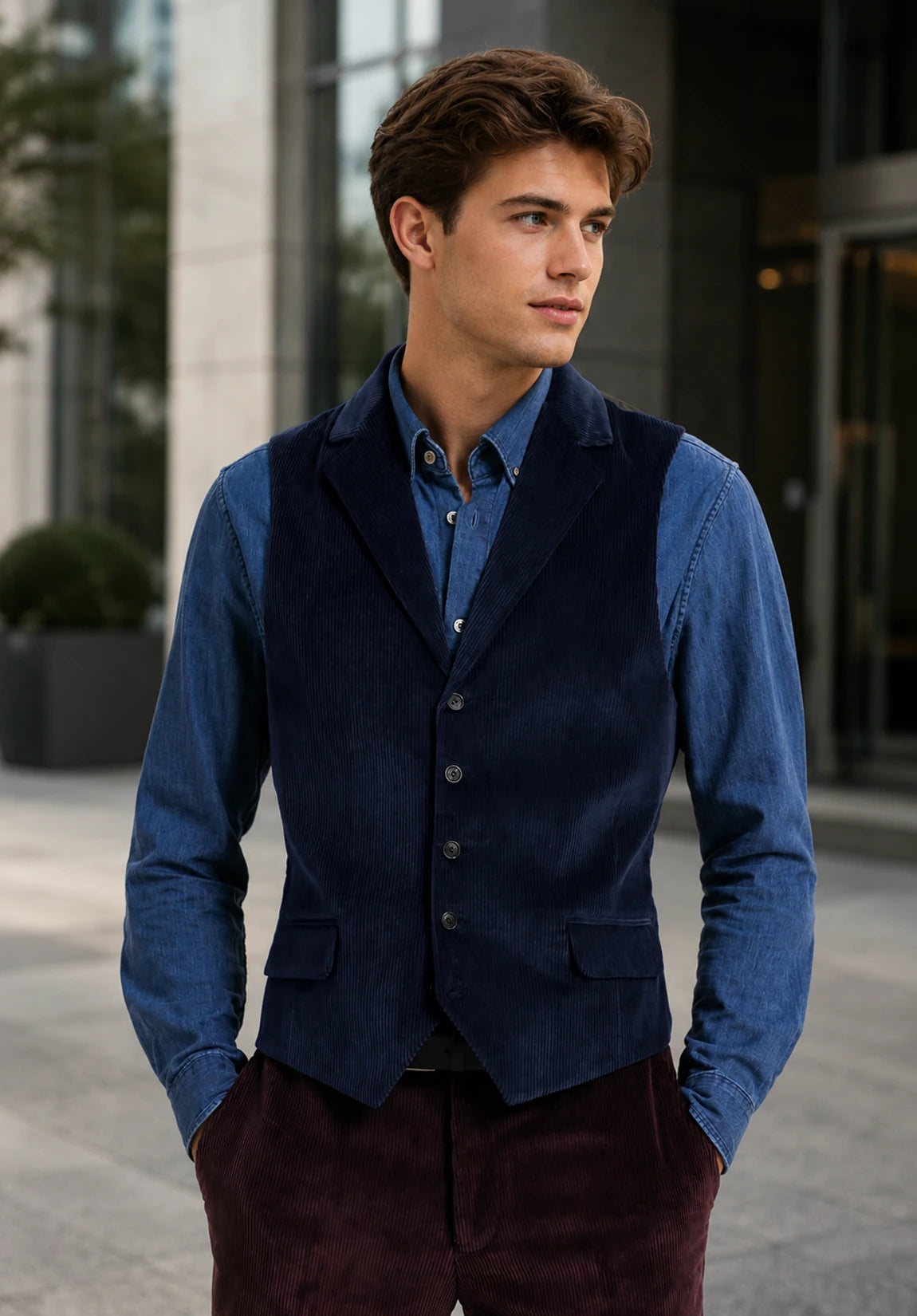 Men's navy vest