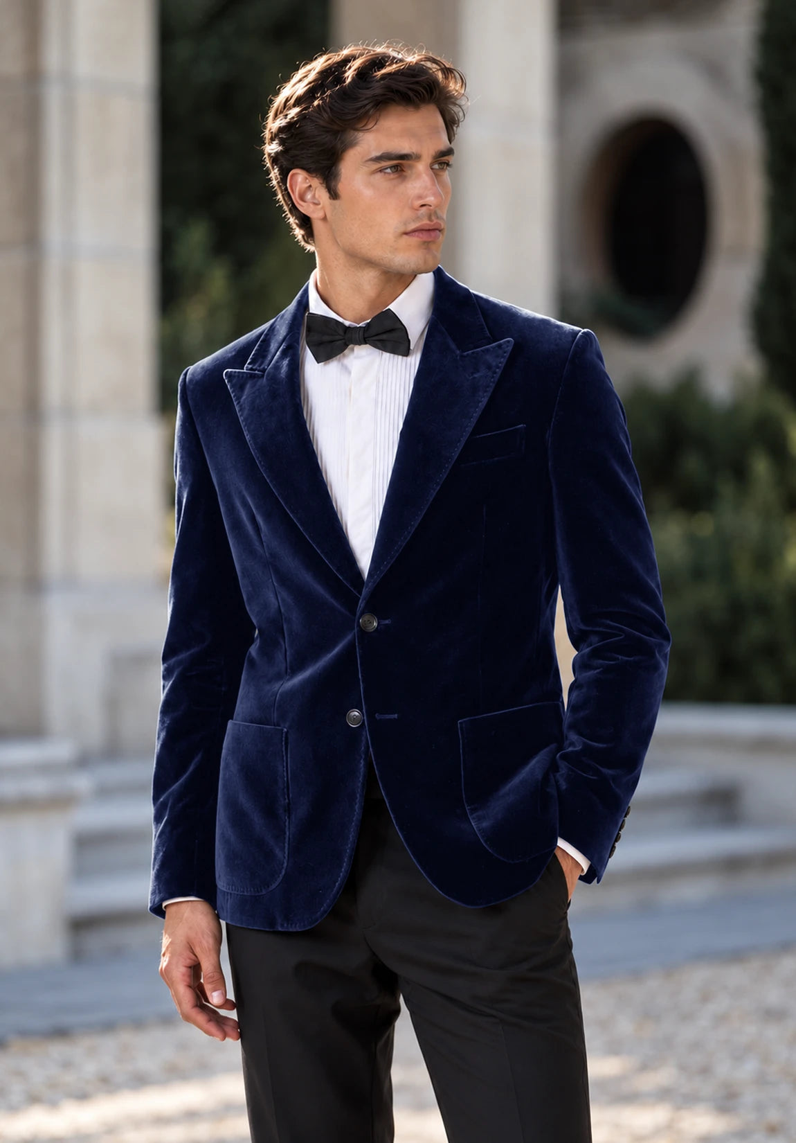 Men's navy velvet jacket