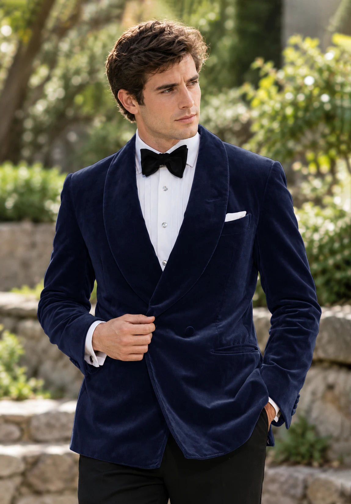 Men's navy velvet jacket