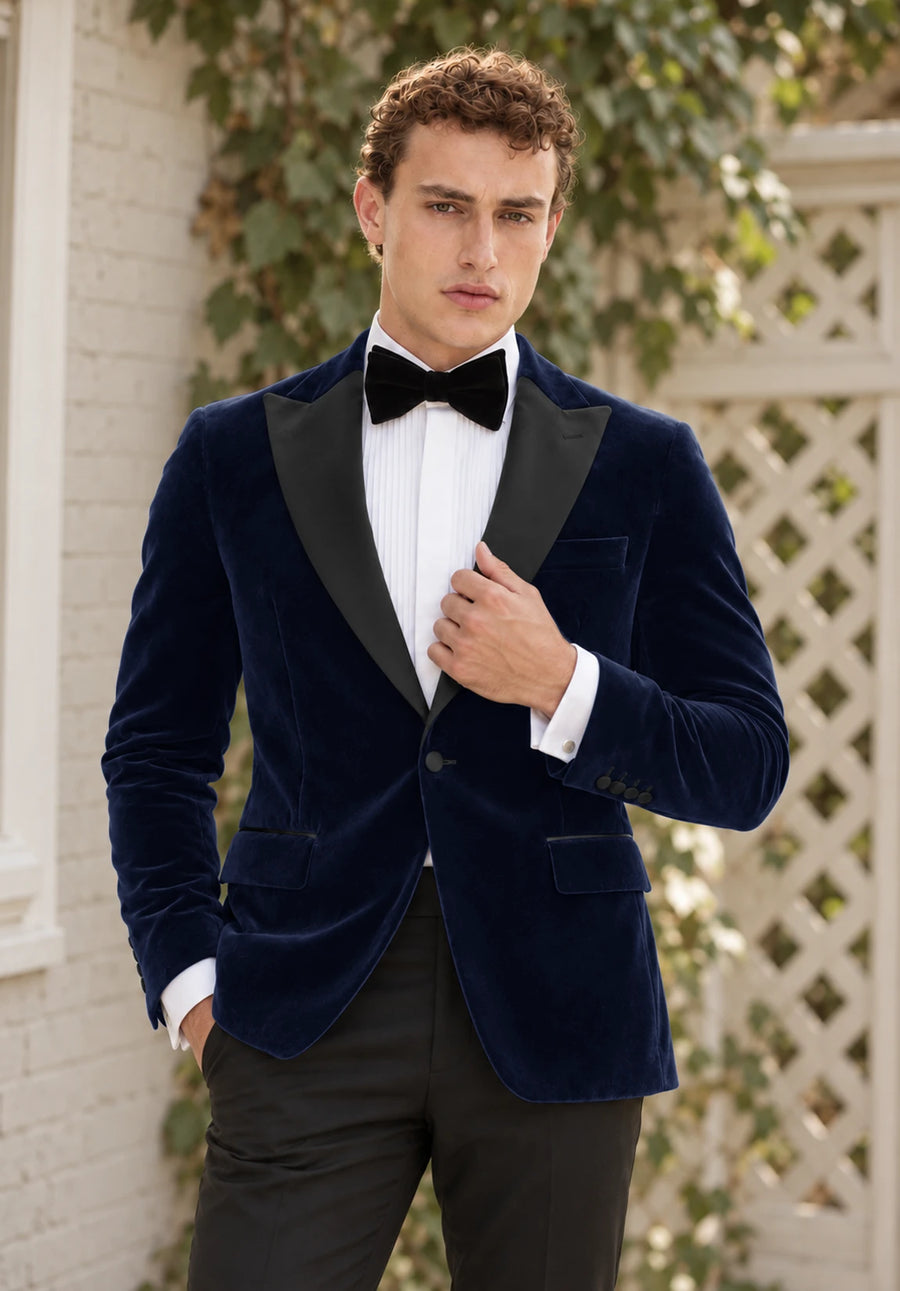Men's navy velvet jacket