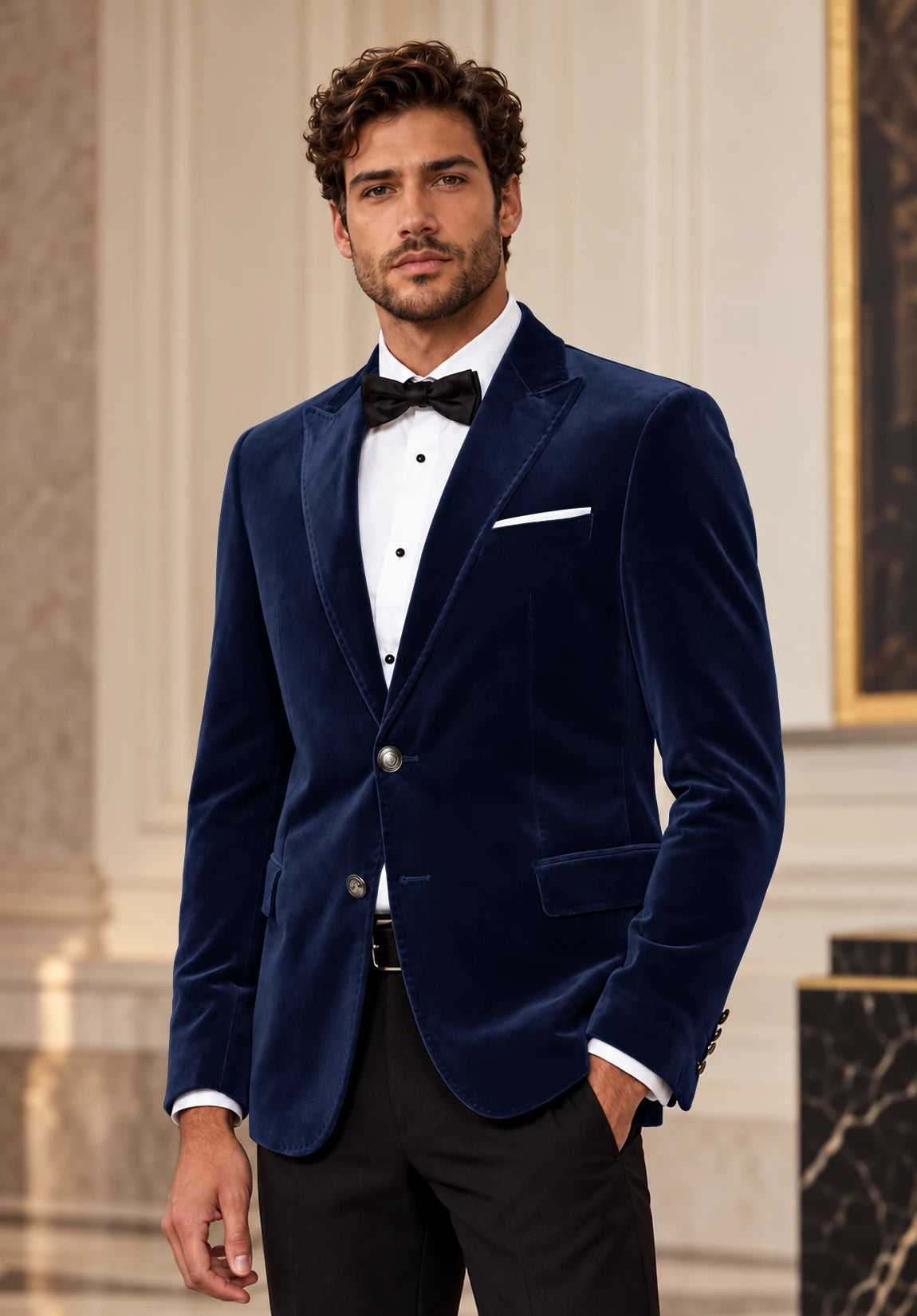 Men's navy velvet jacket