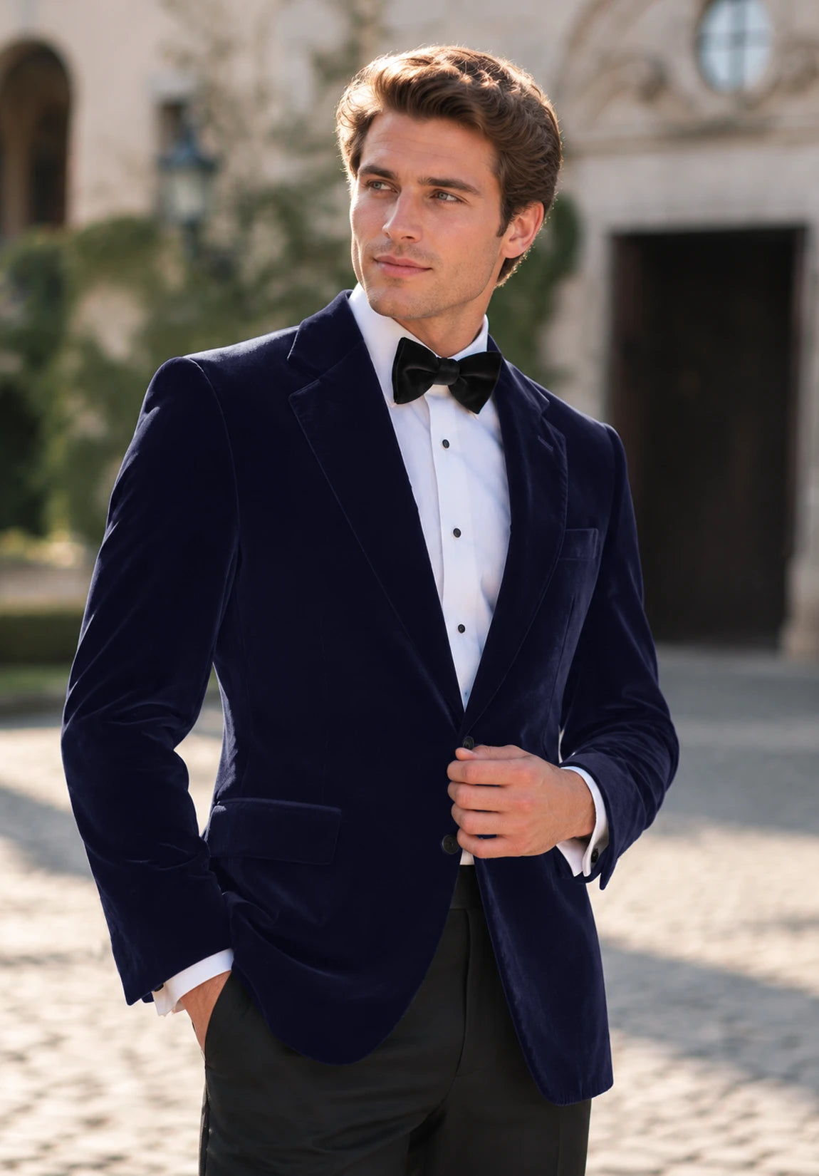 Men's navy velvet jacket