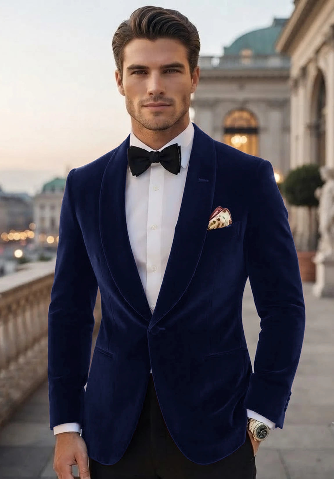 Men's navy velvet jacket
