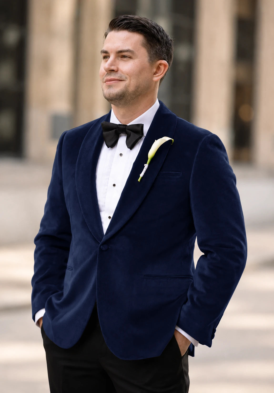 Men's navy velvet jacket