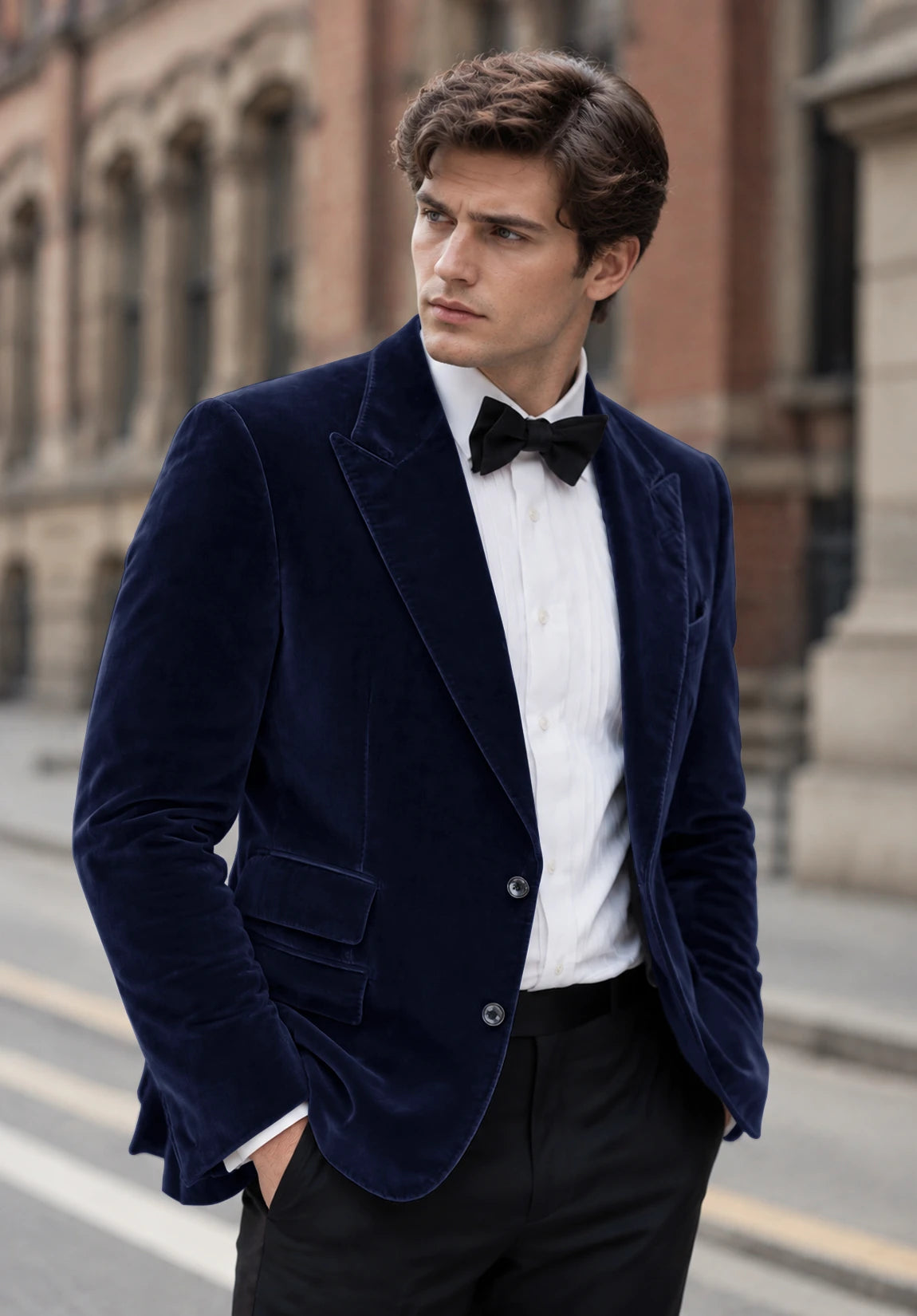Men's navy velvet jacket