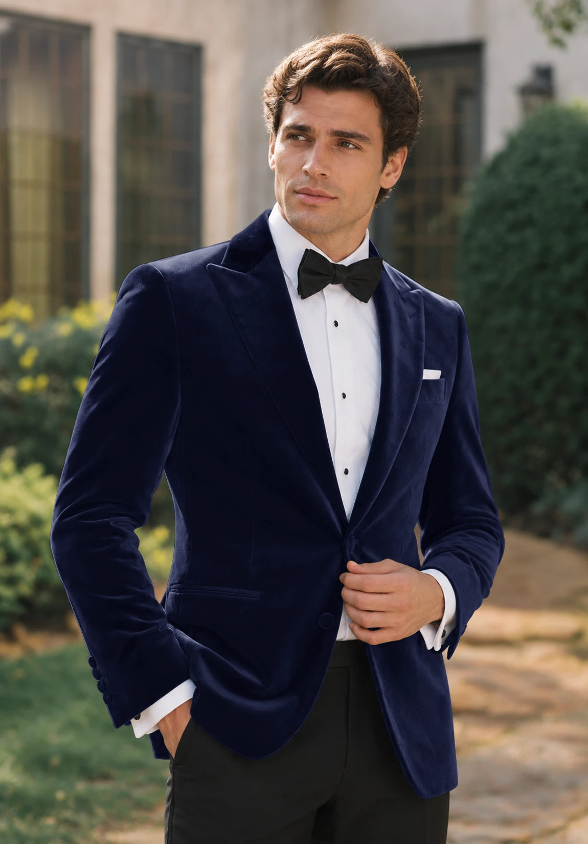 Men's navy velvet jacket