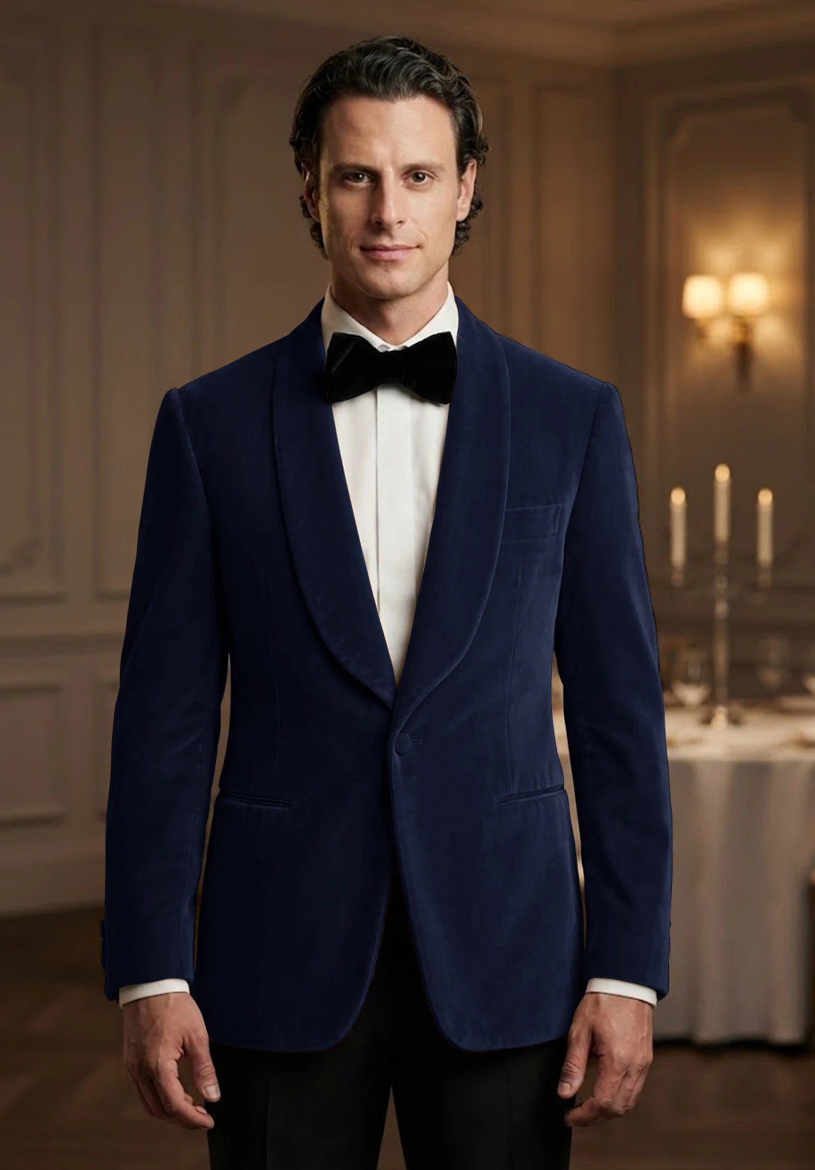 Men's navy velvet jacket