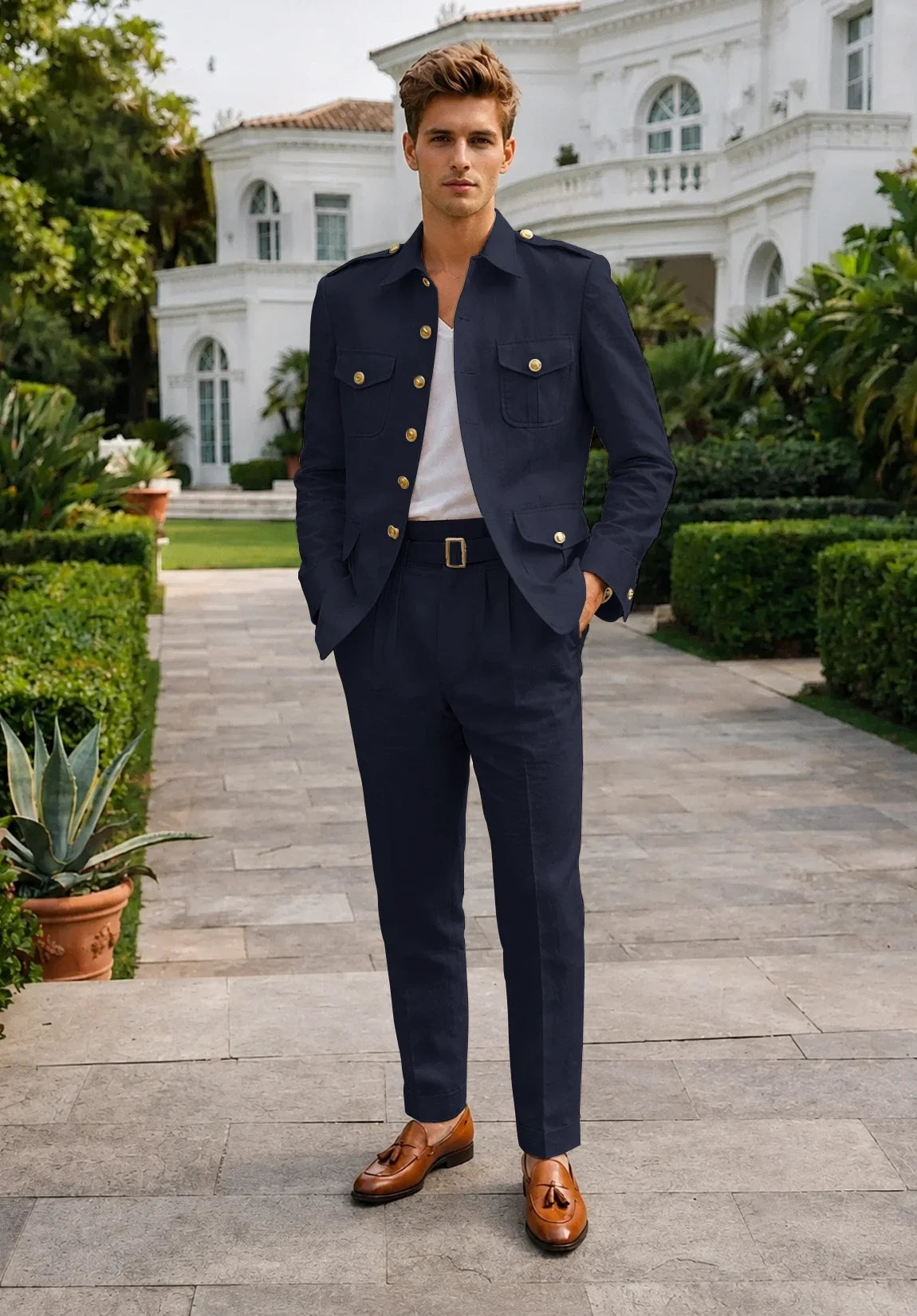Men navy Suit