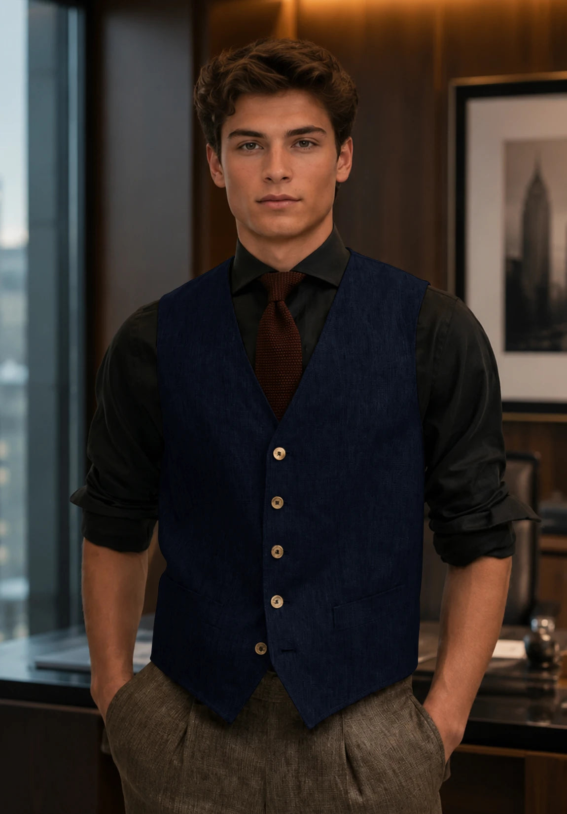 Men's navy vest