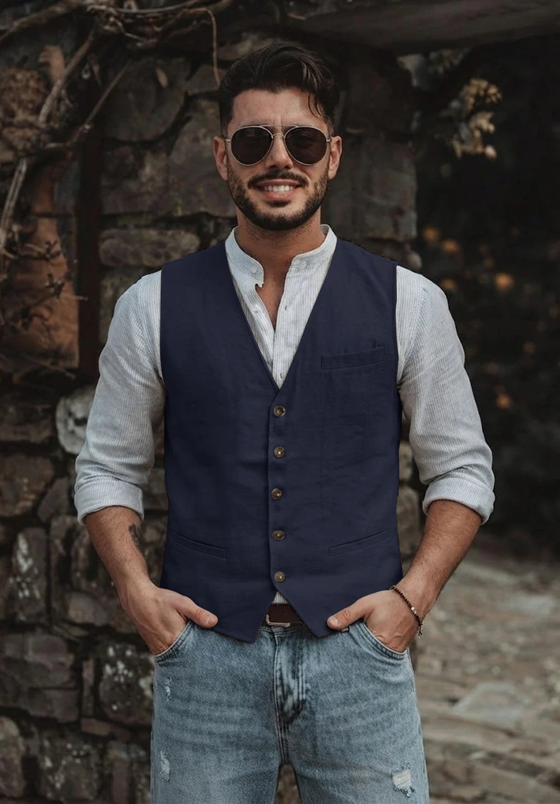Men's navy vest