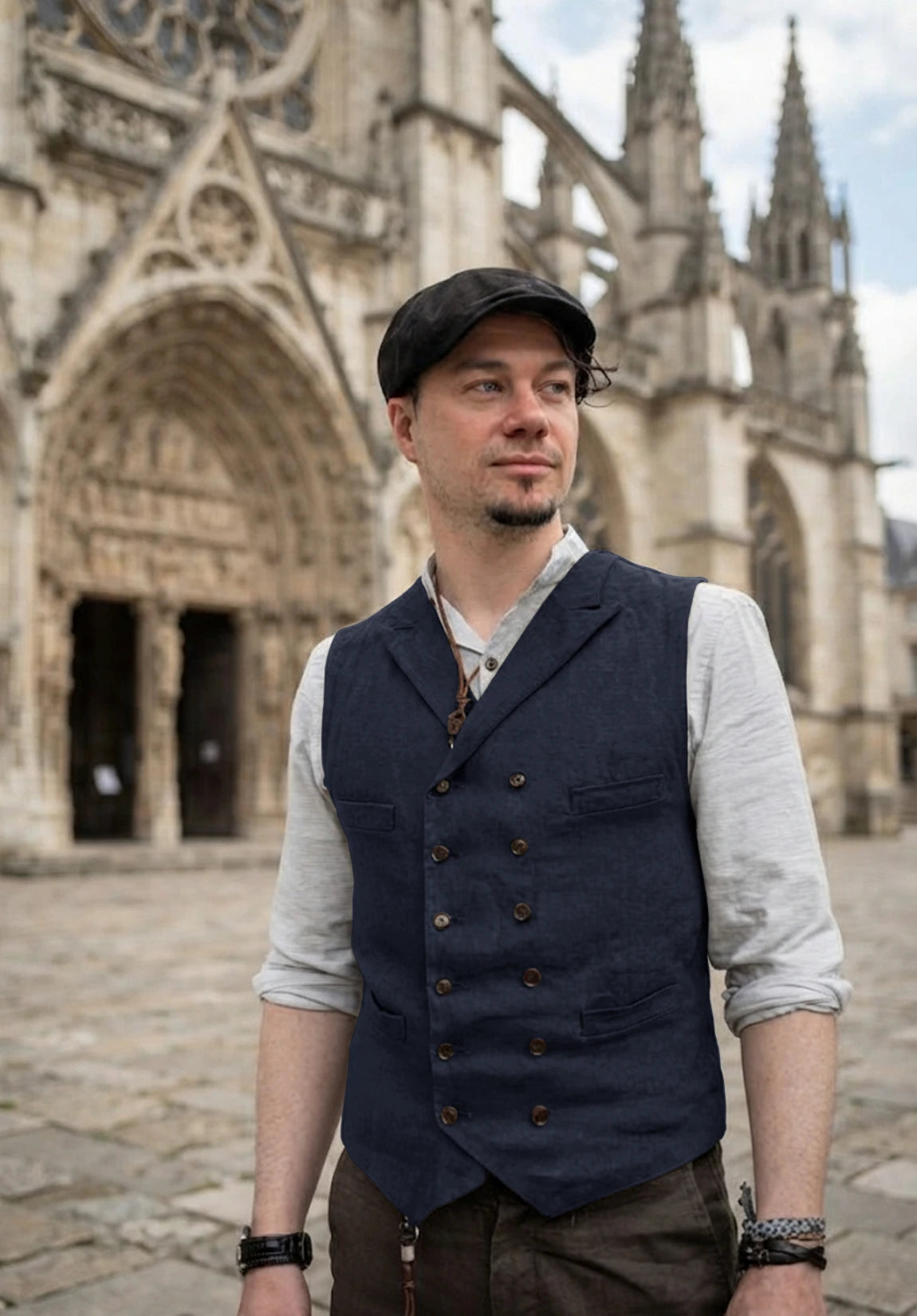Men's navy vest