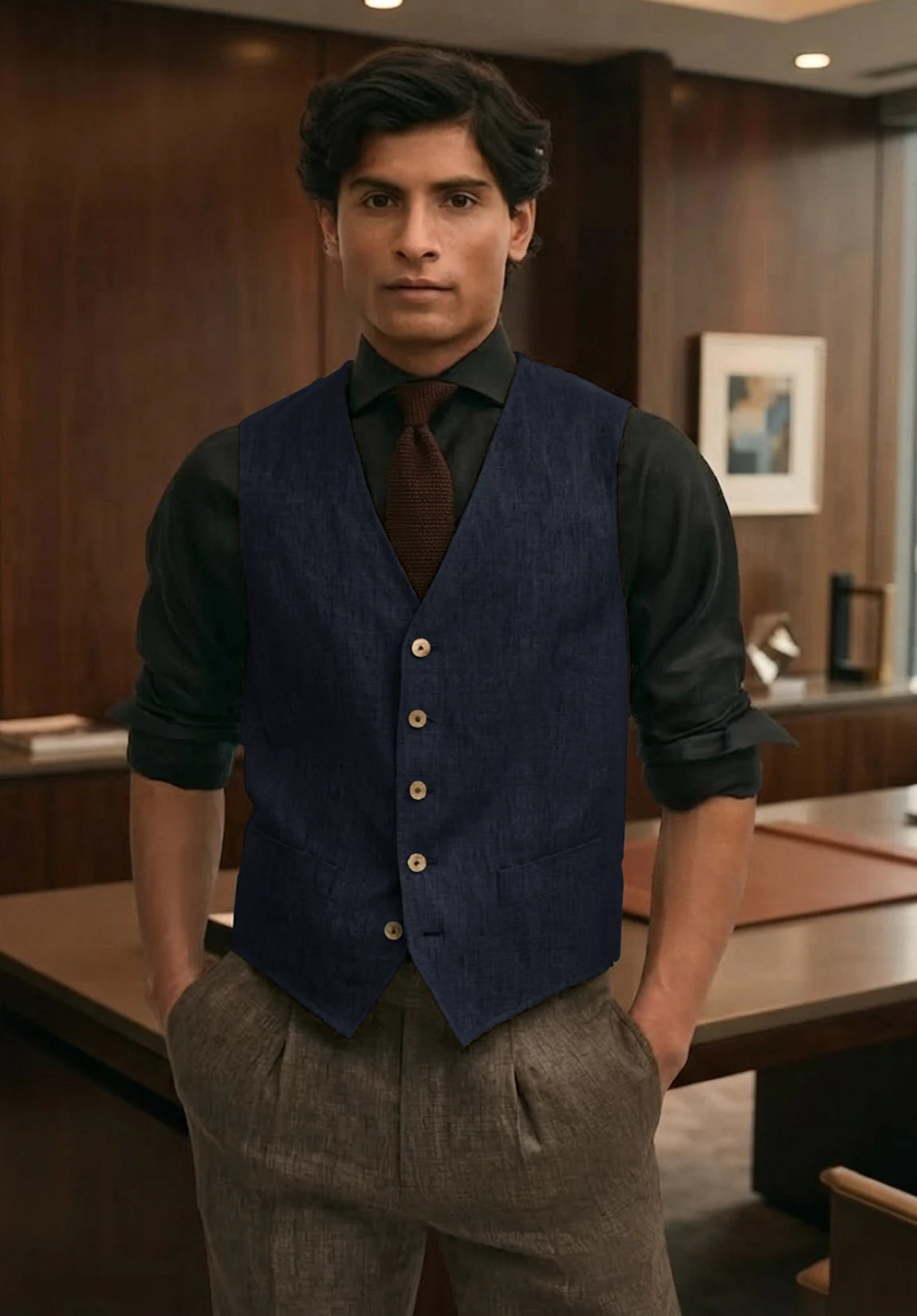 Men's navy vest