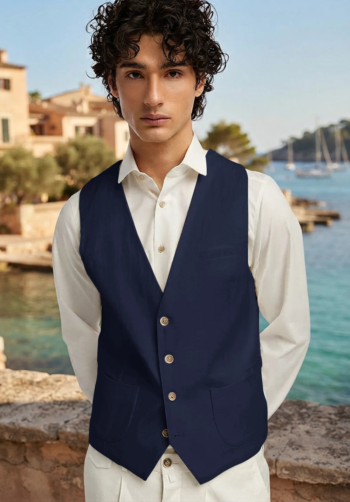 Men's navy vest