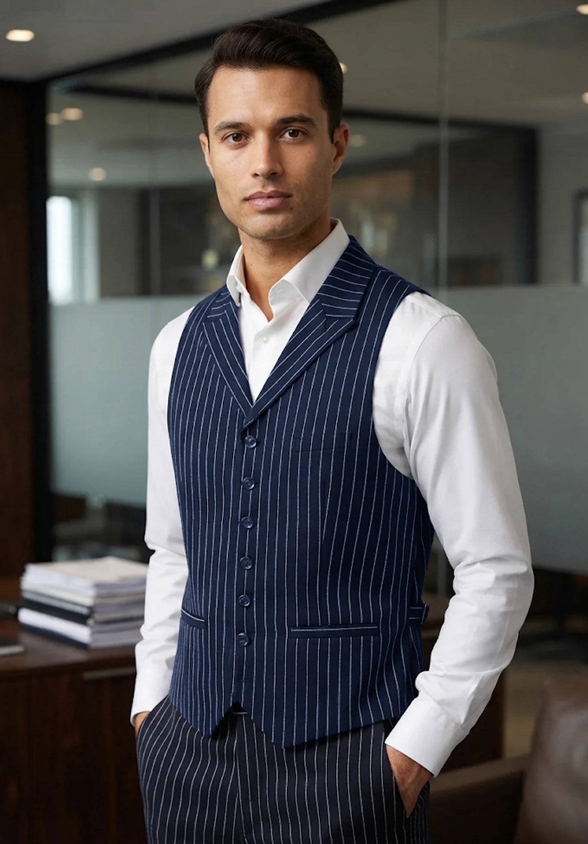 Men's navy vest