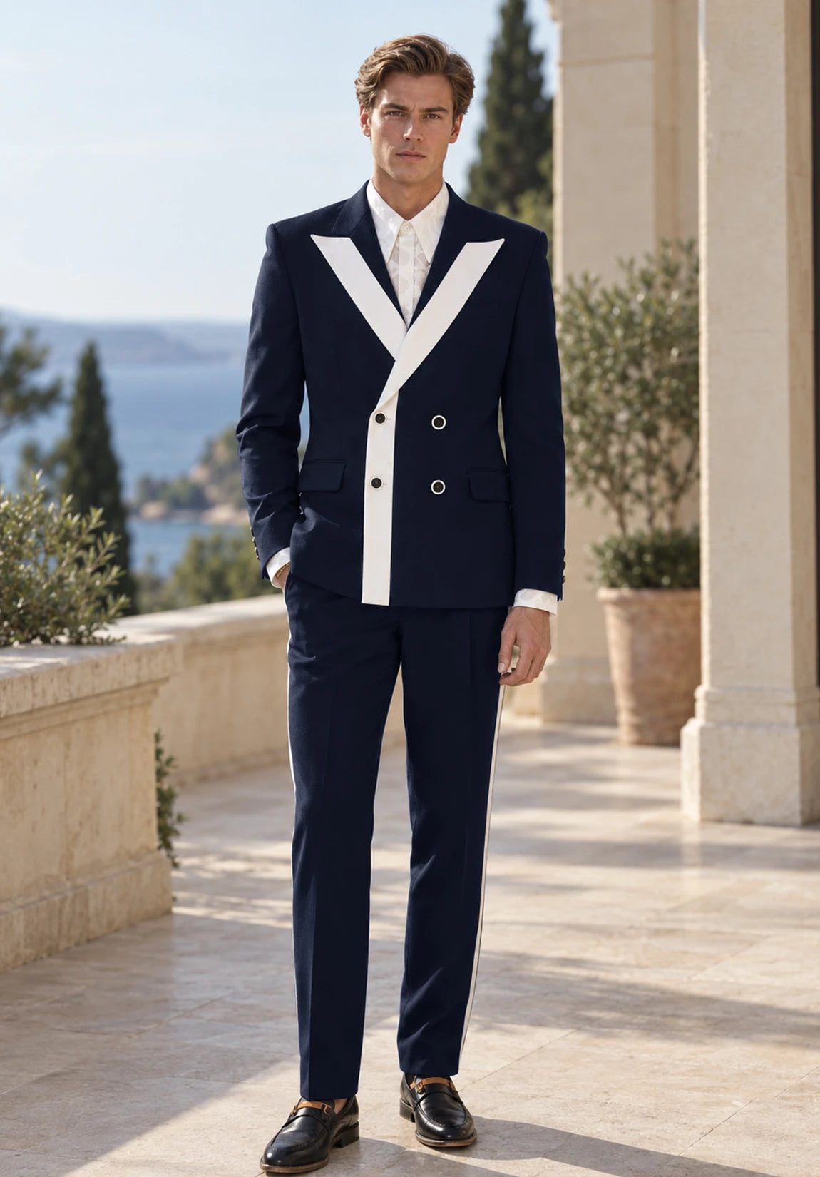 Men navy Suit
