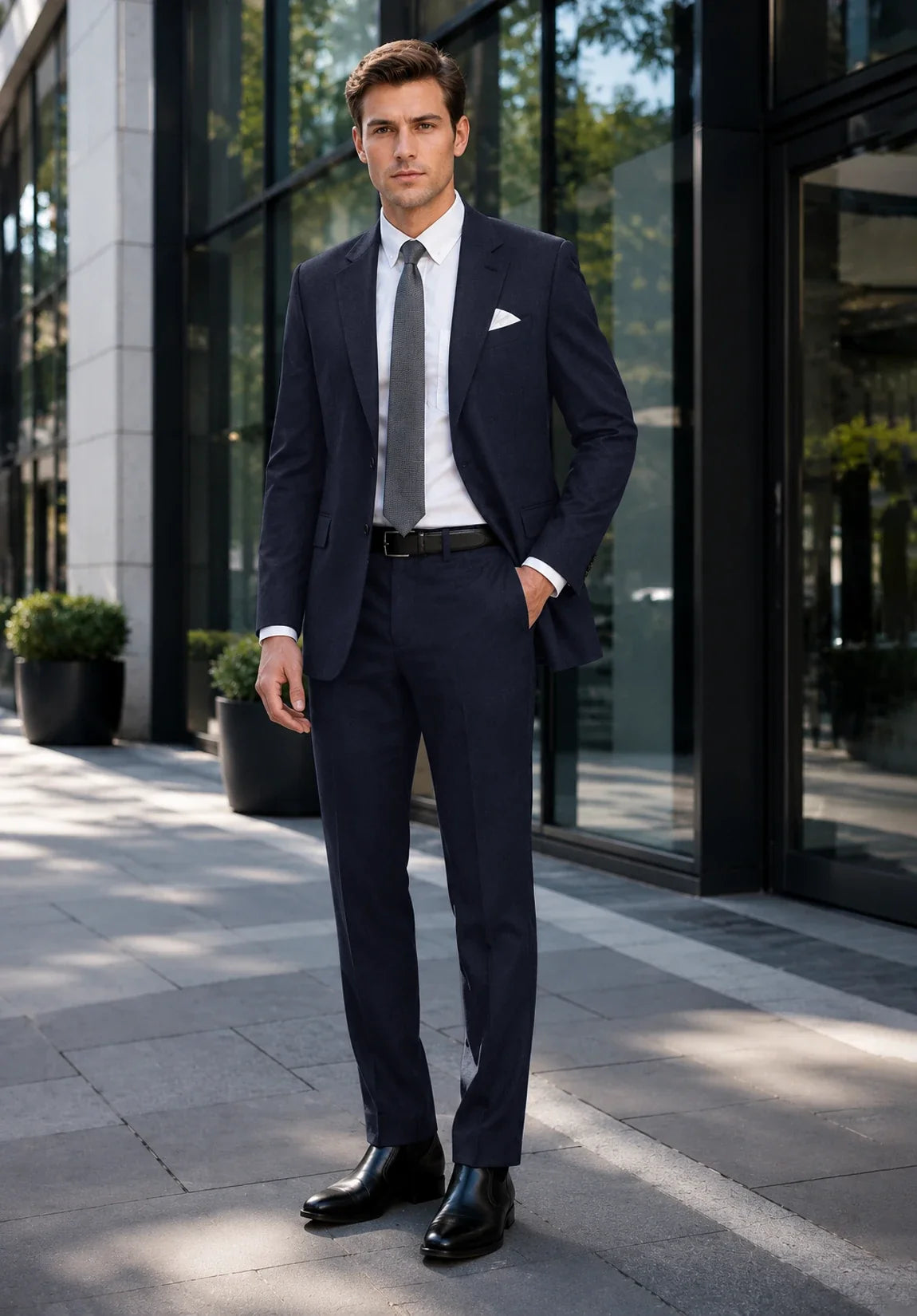 Men navy Suit