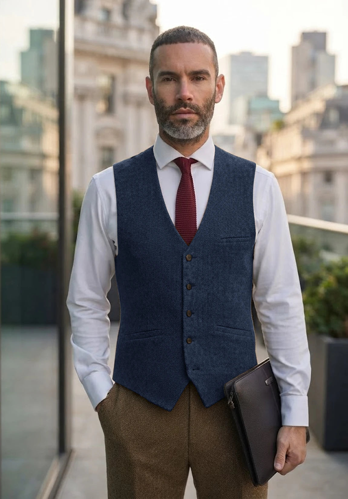 Men's navy vest