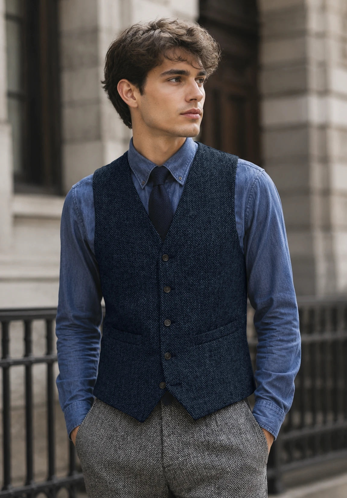 Men's navy vest