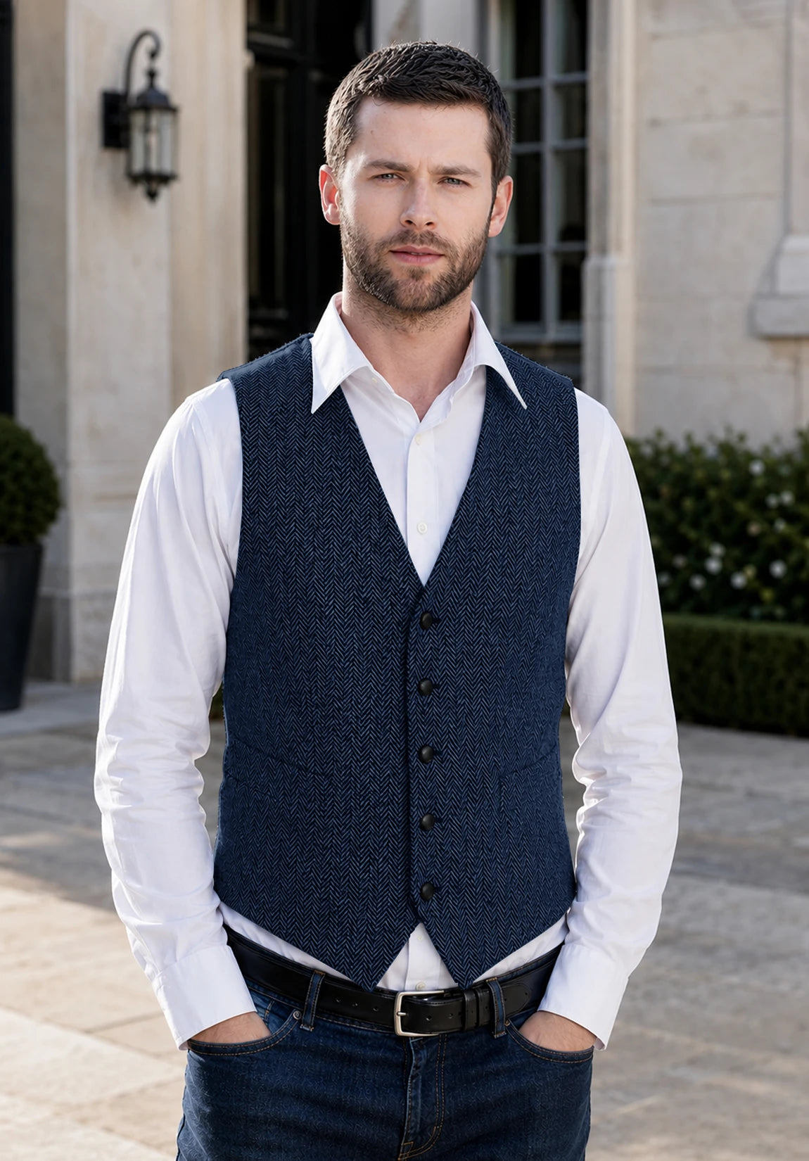 Men's navy vest