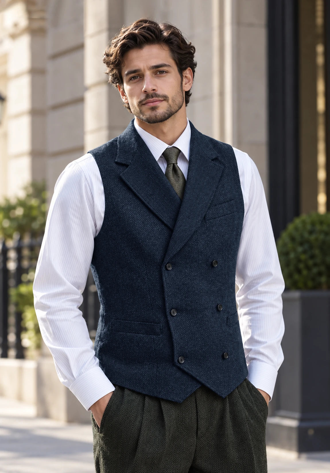 Men's navy vest
