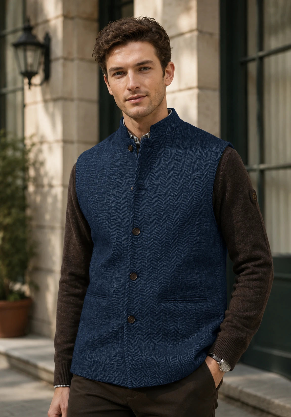 Men's navy vest