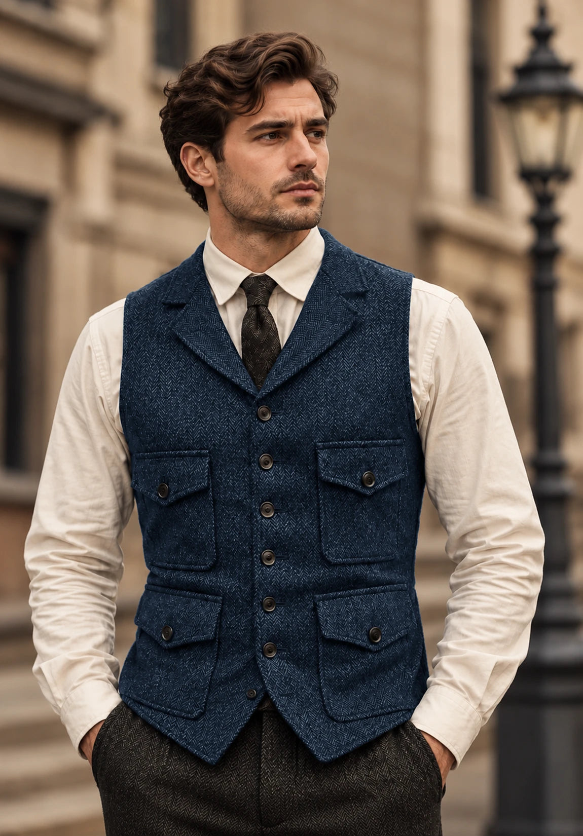 Men's navy vest
