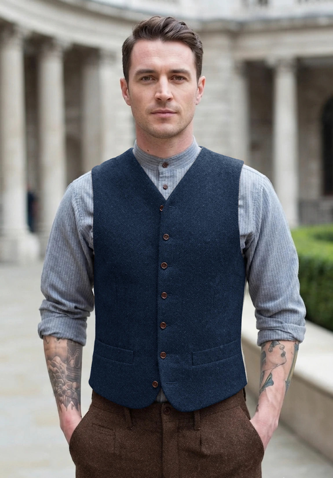 Men's navy vest
