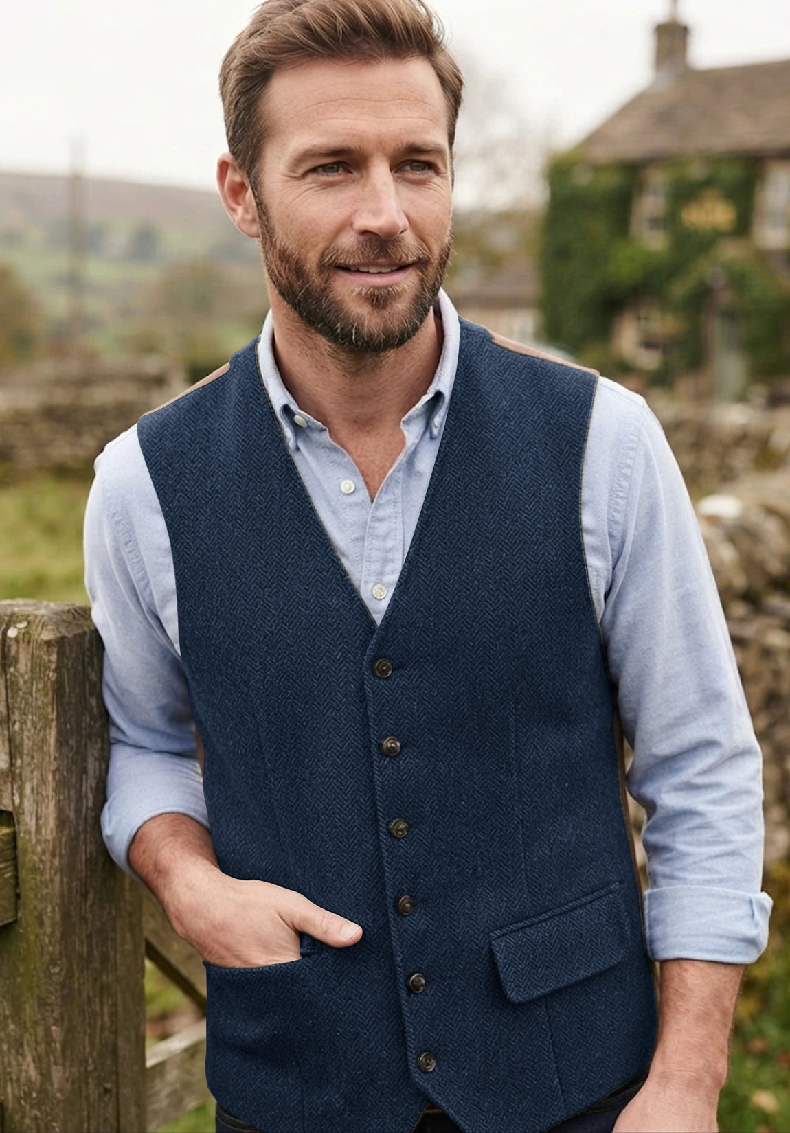 Men's navy vest