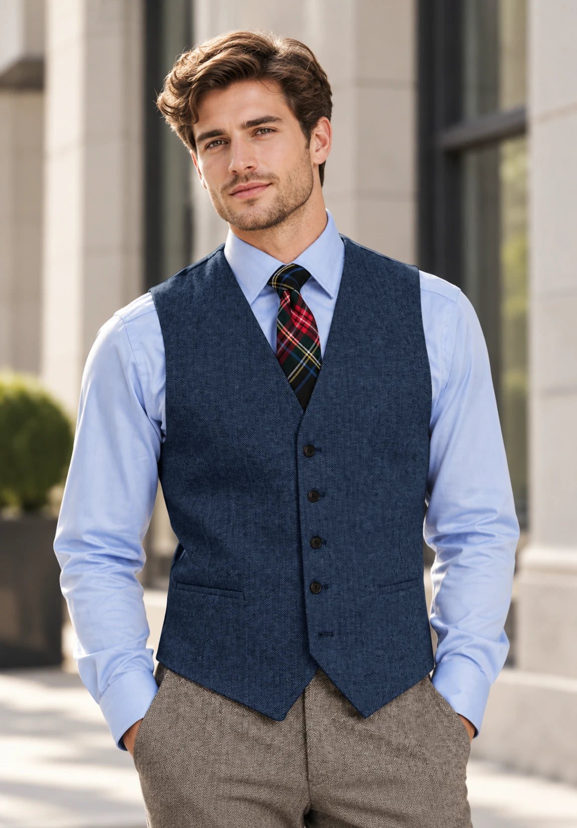 Men's navy vest