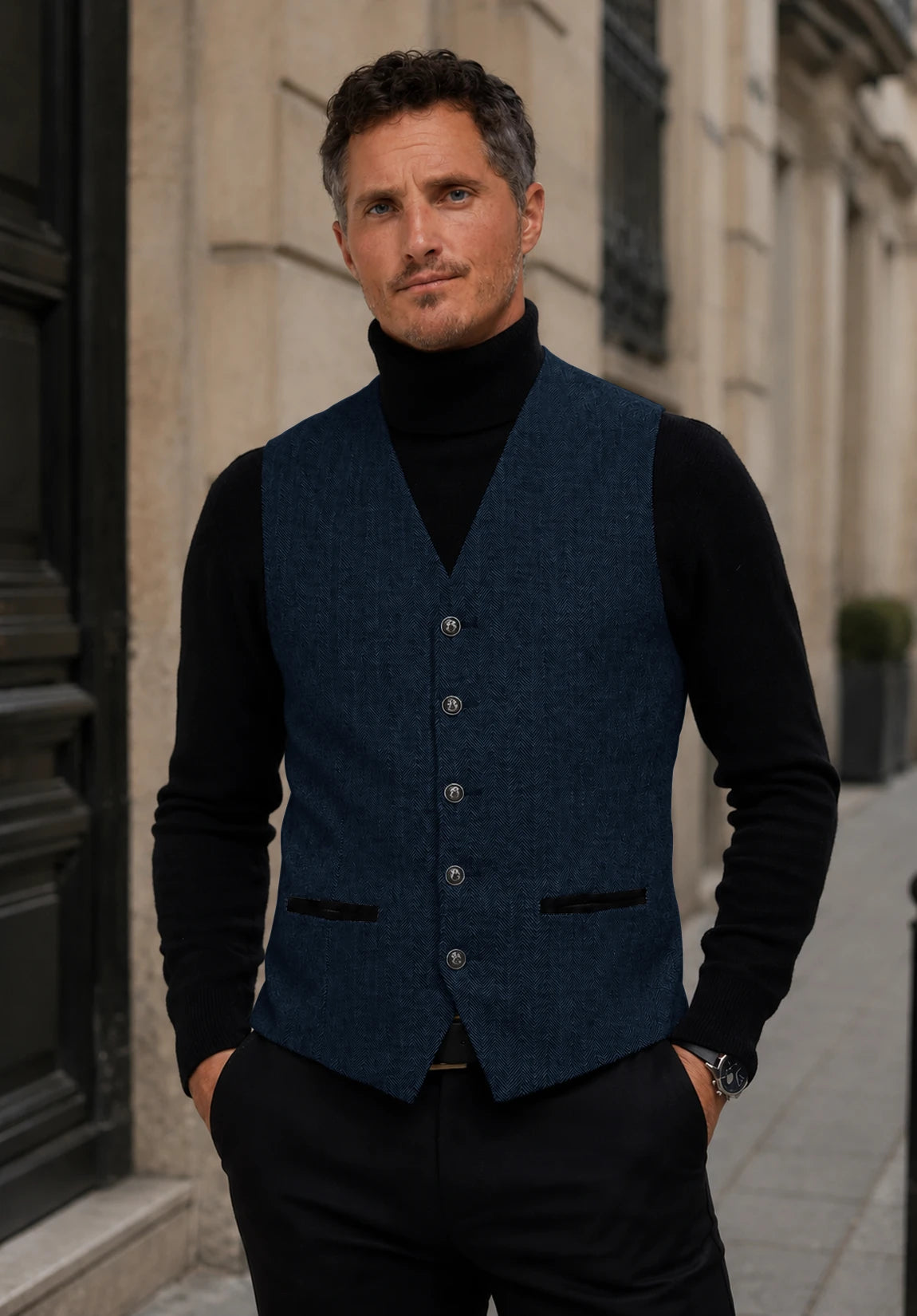 Men's navy vest