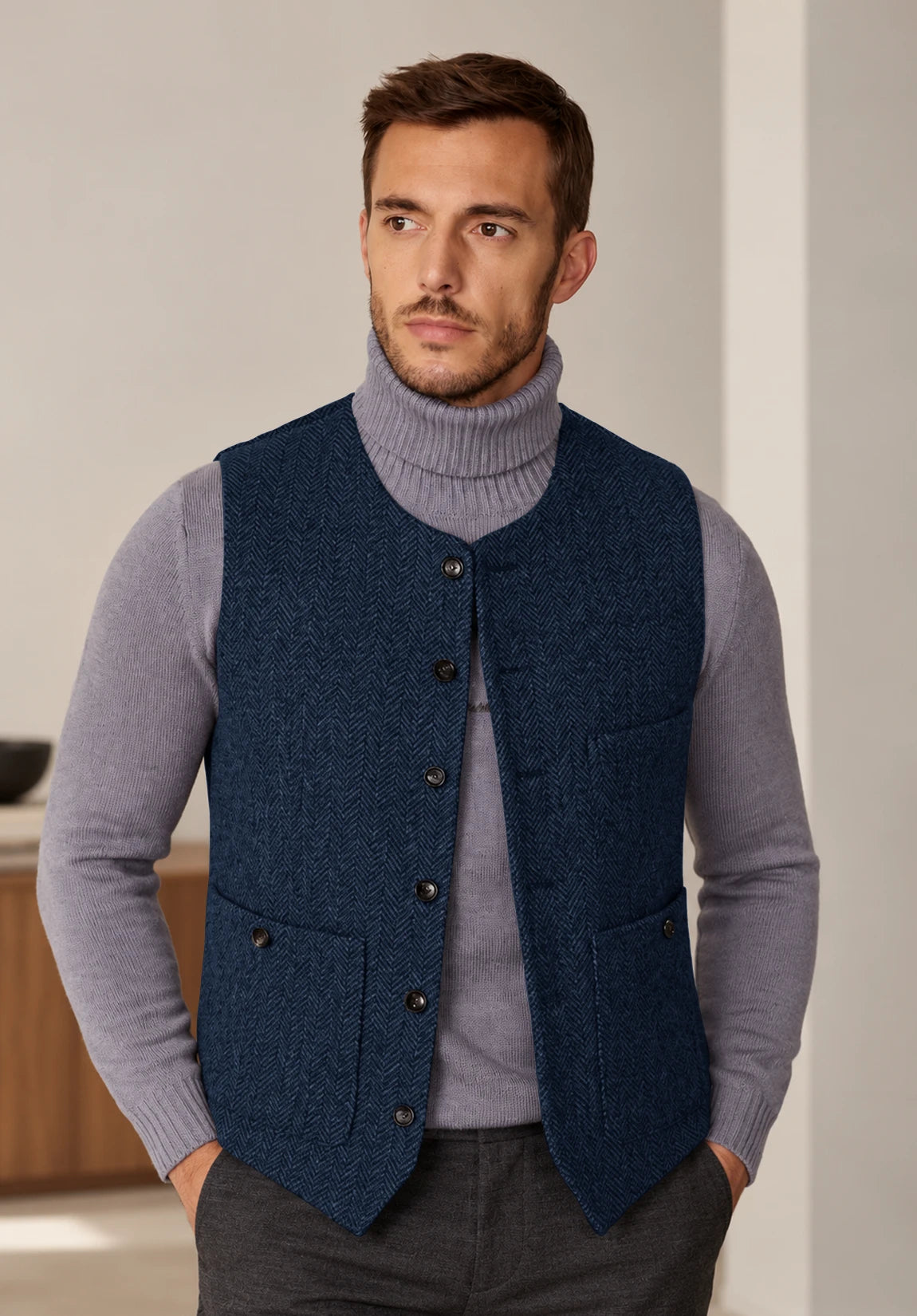 Men's navy vest