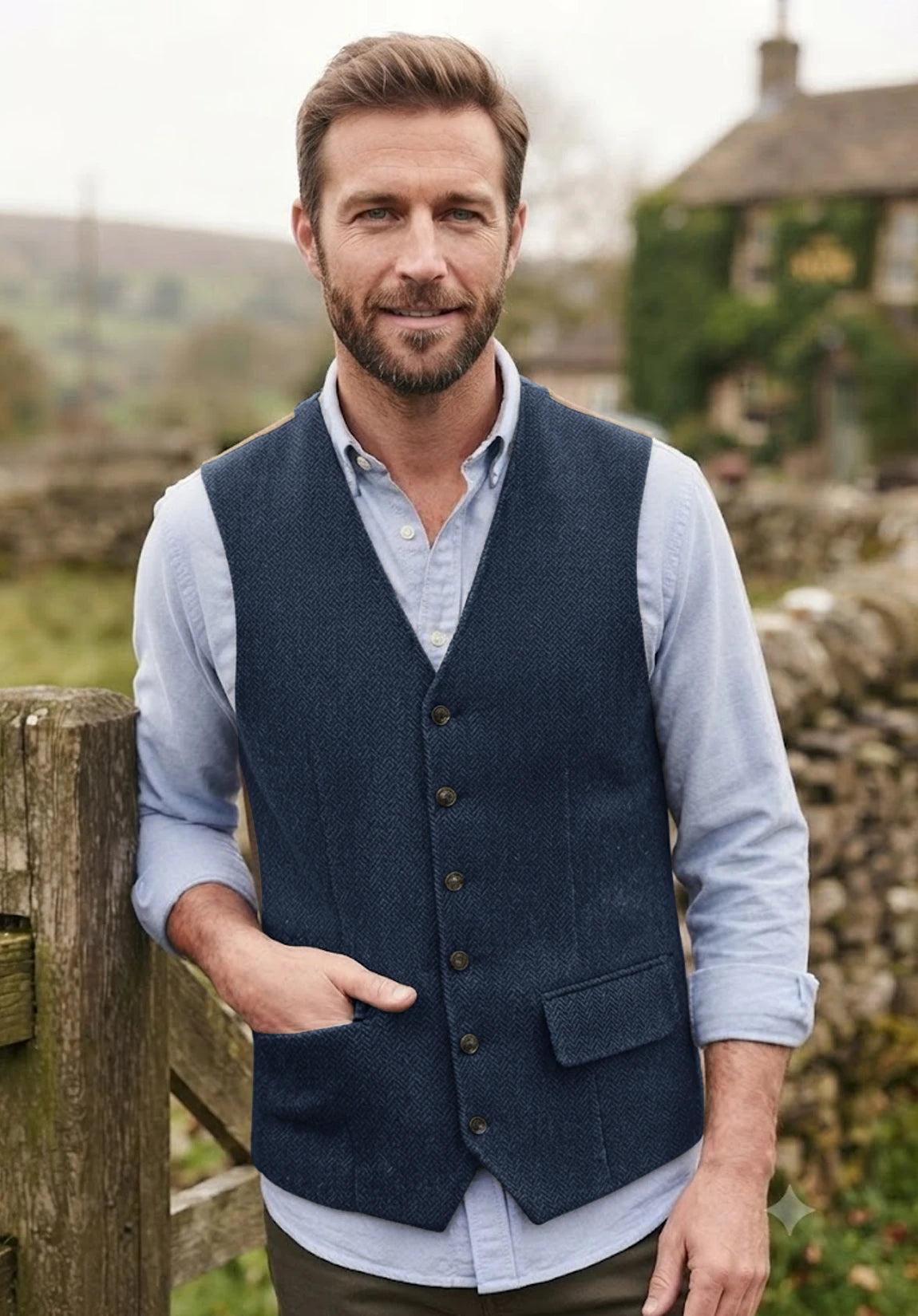 Men's navy vest