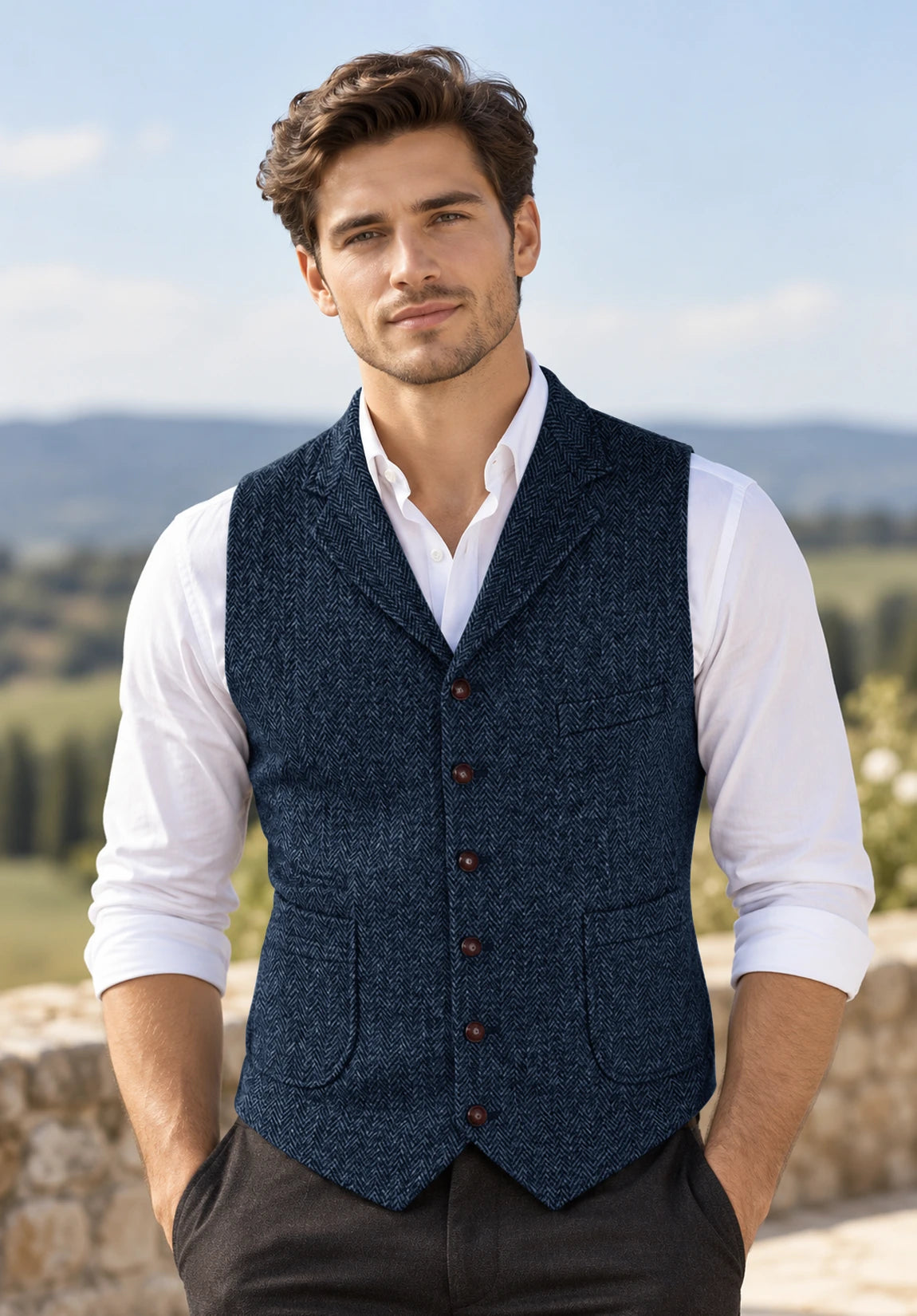 Men's navy vest
