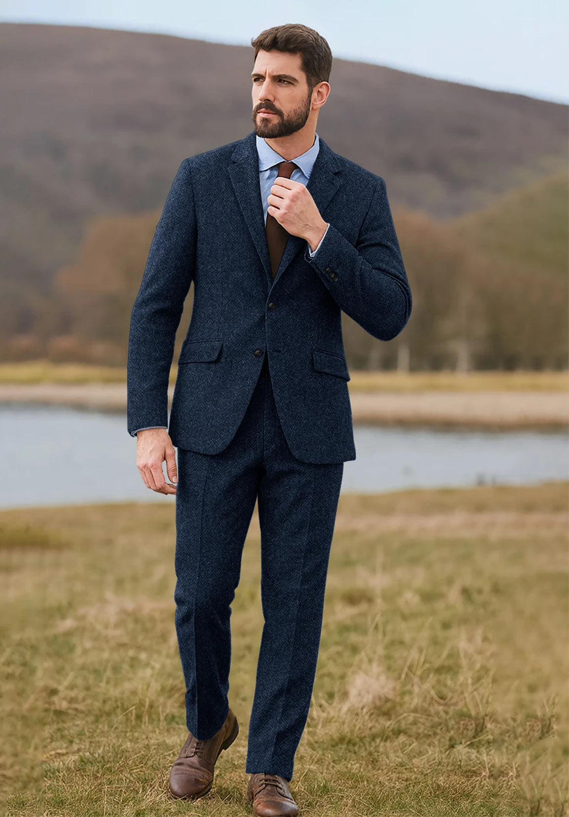 Men navy Suit