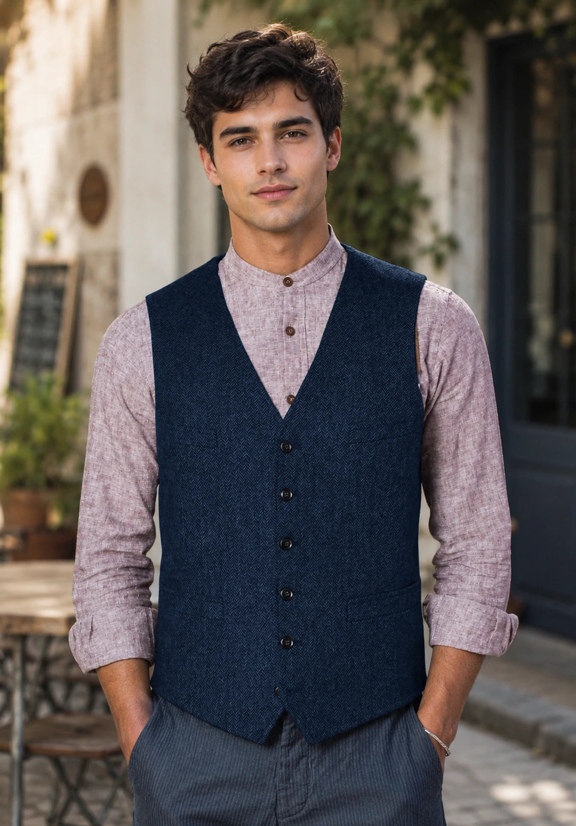 Men's navy vest