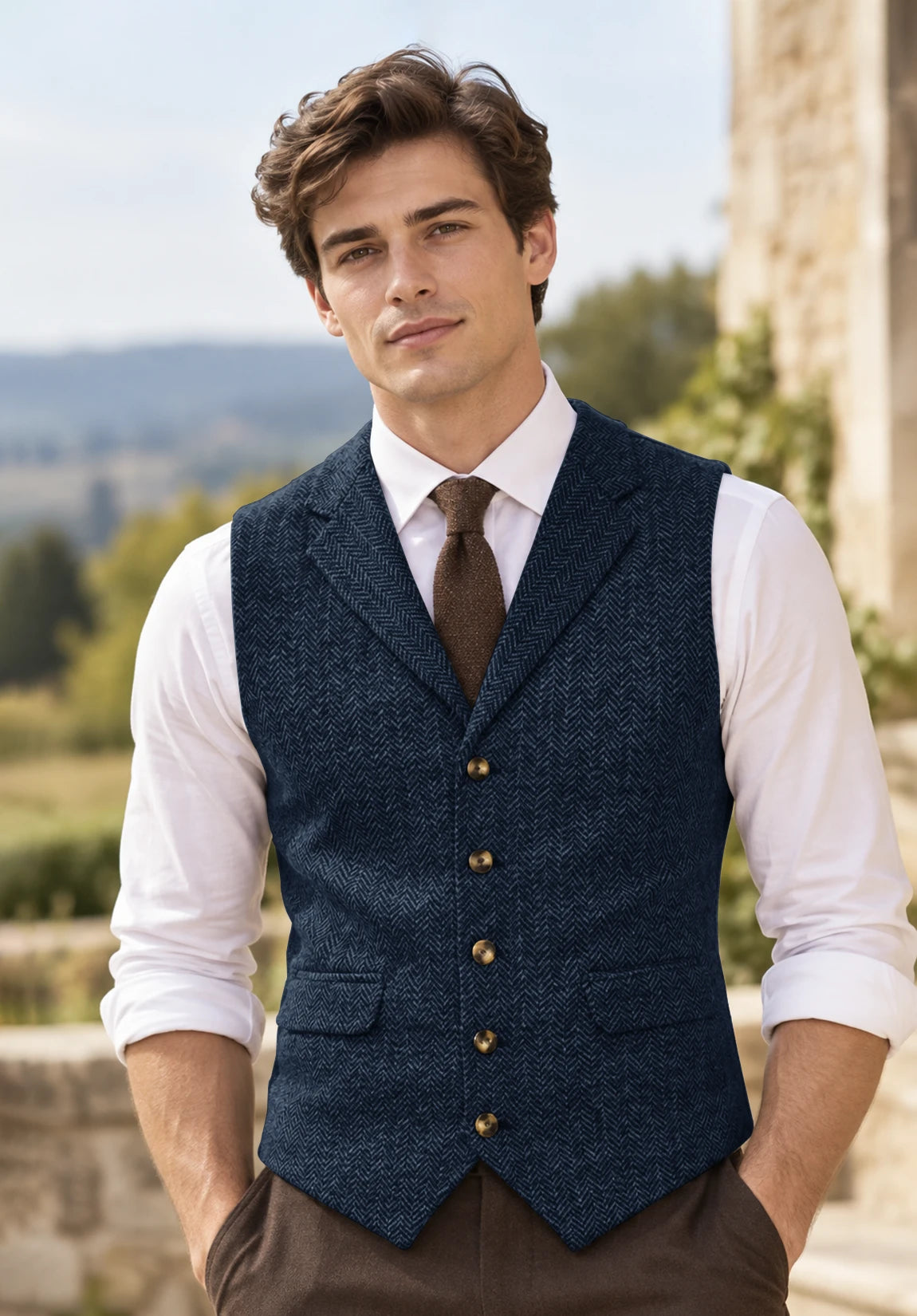 Men's navy vest