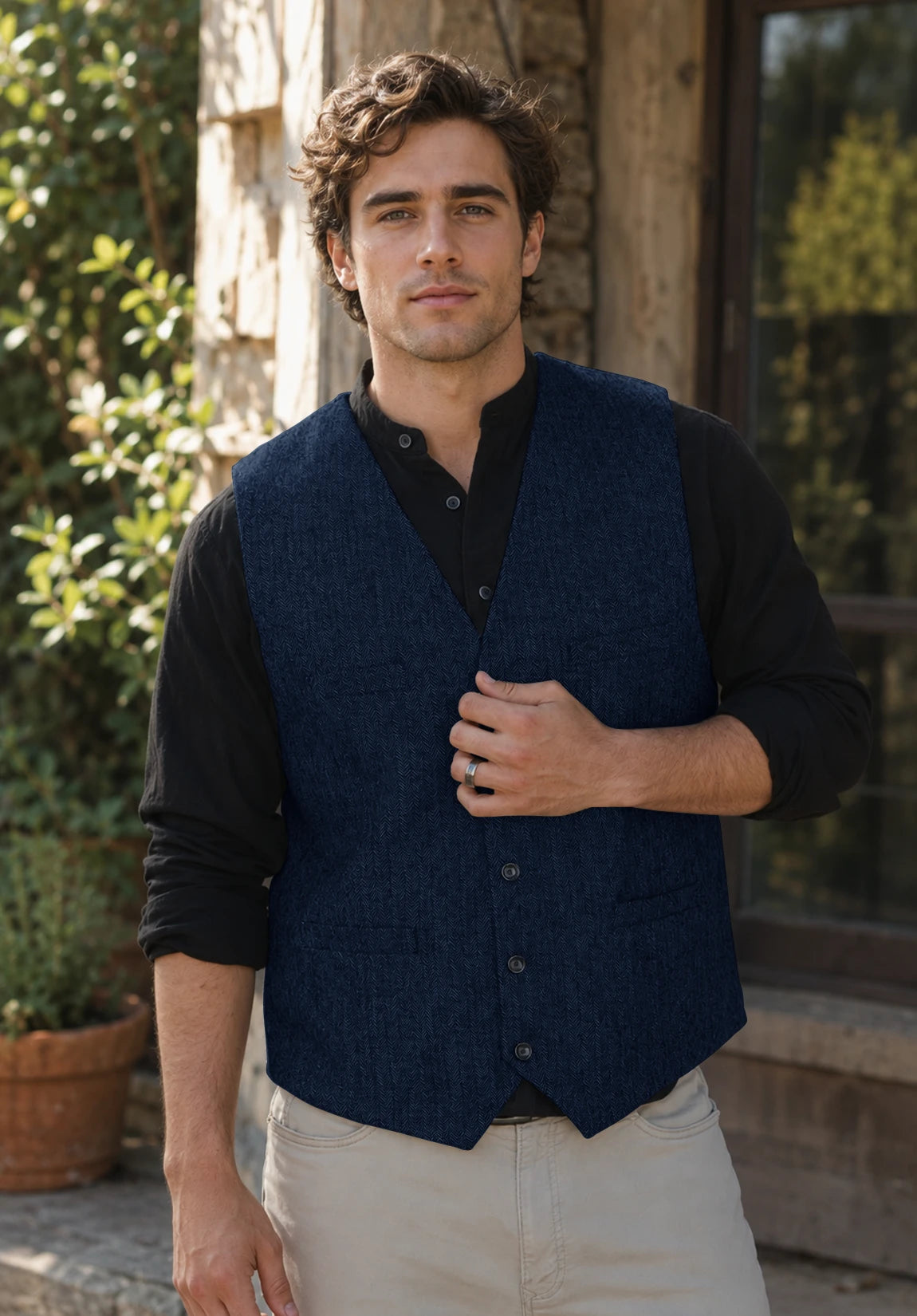 Men's navy vest
