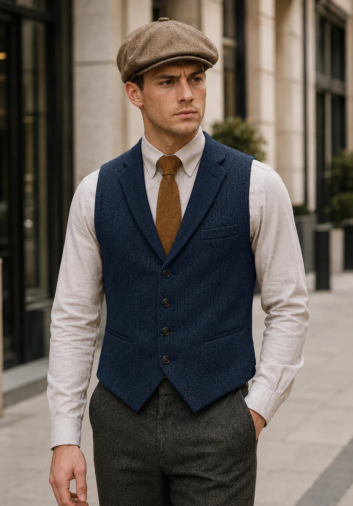Men's navy vest