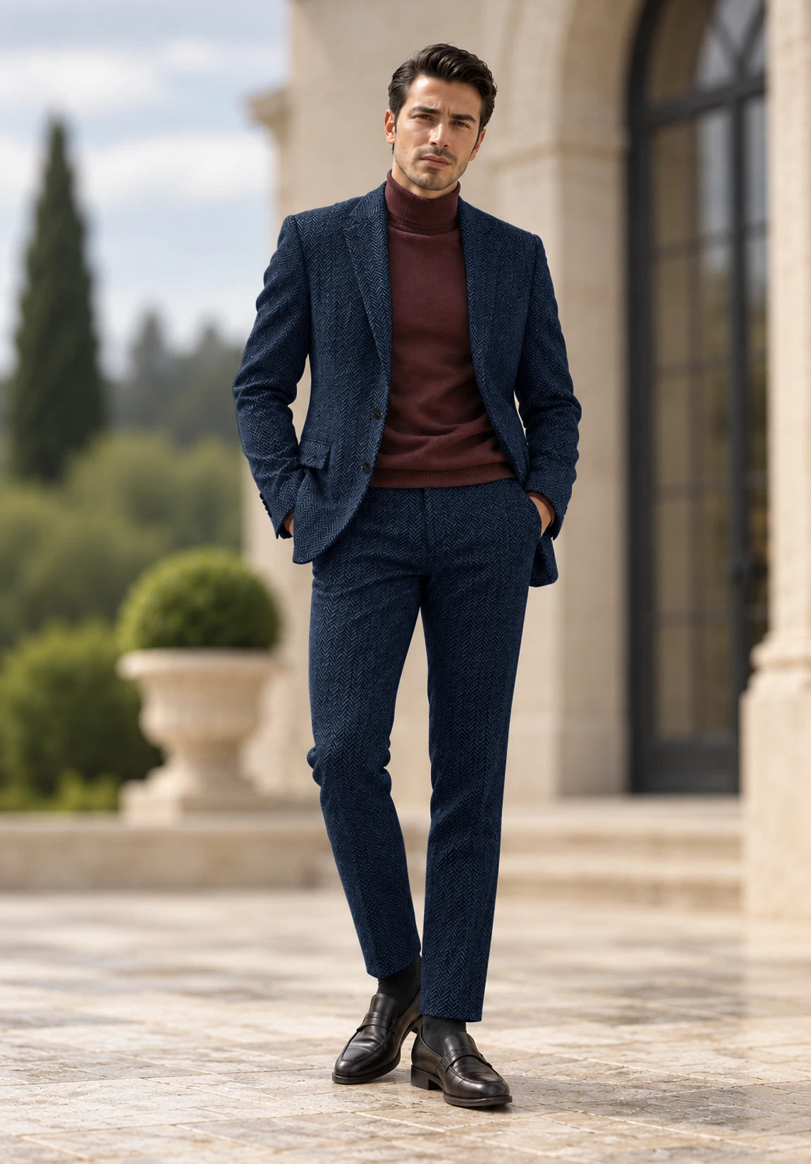 Men navy Suit