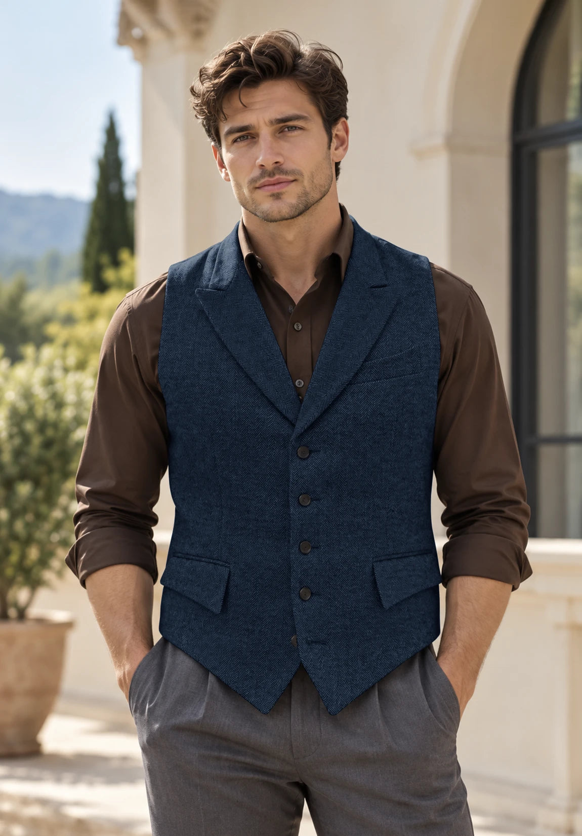 Men's navy vest