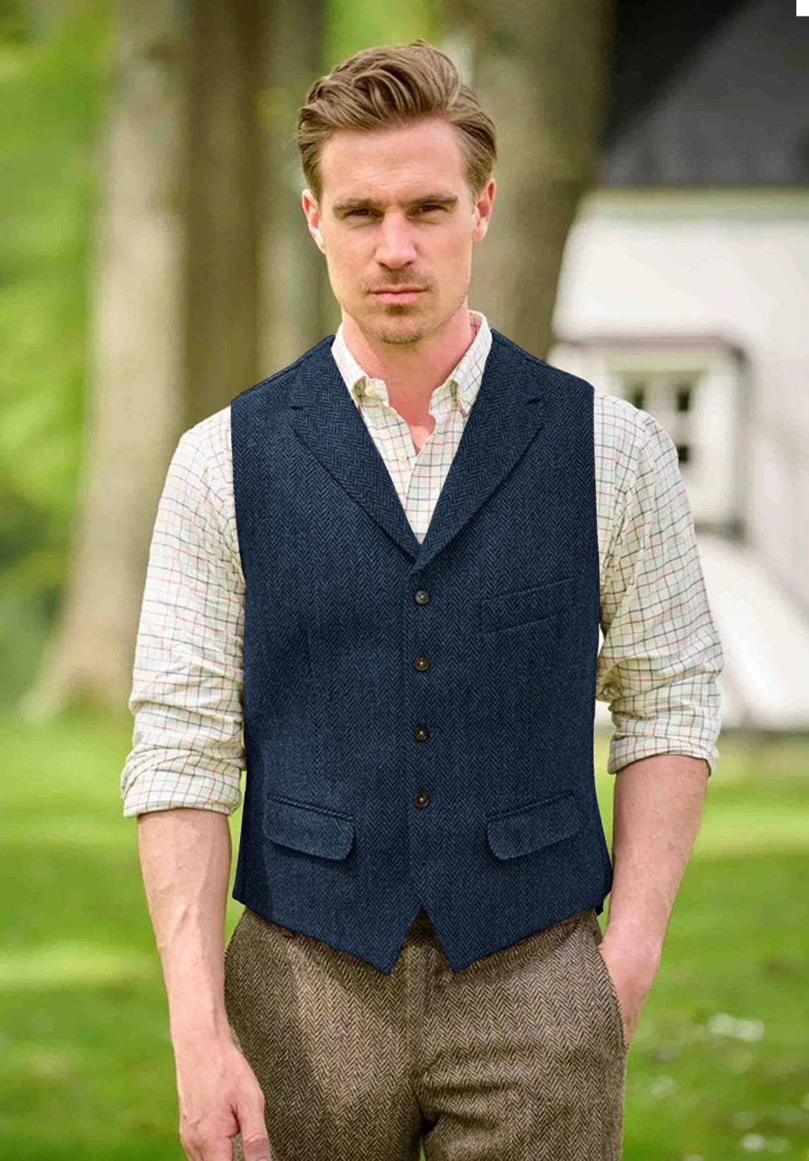 Men's navy vest