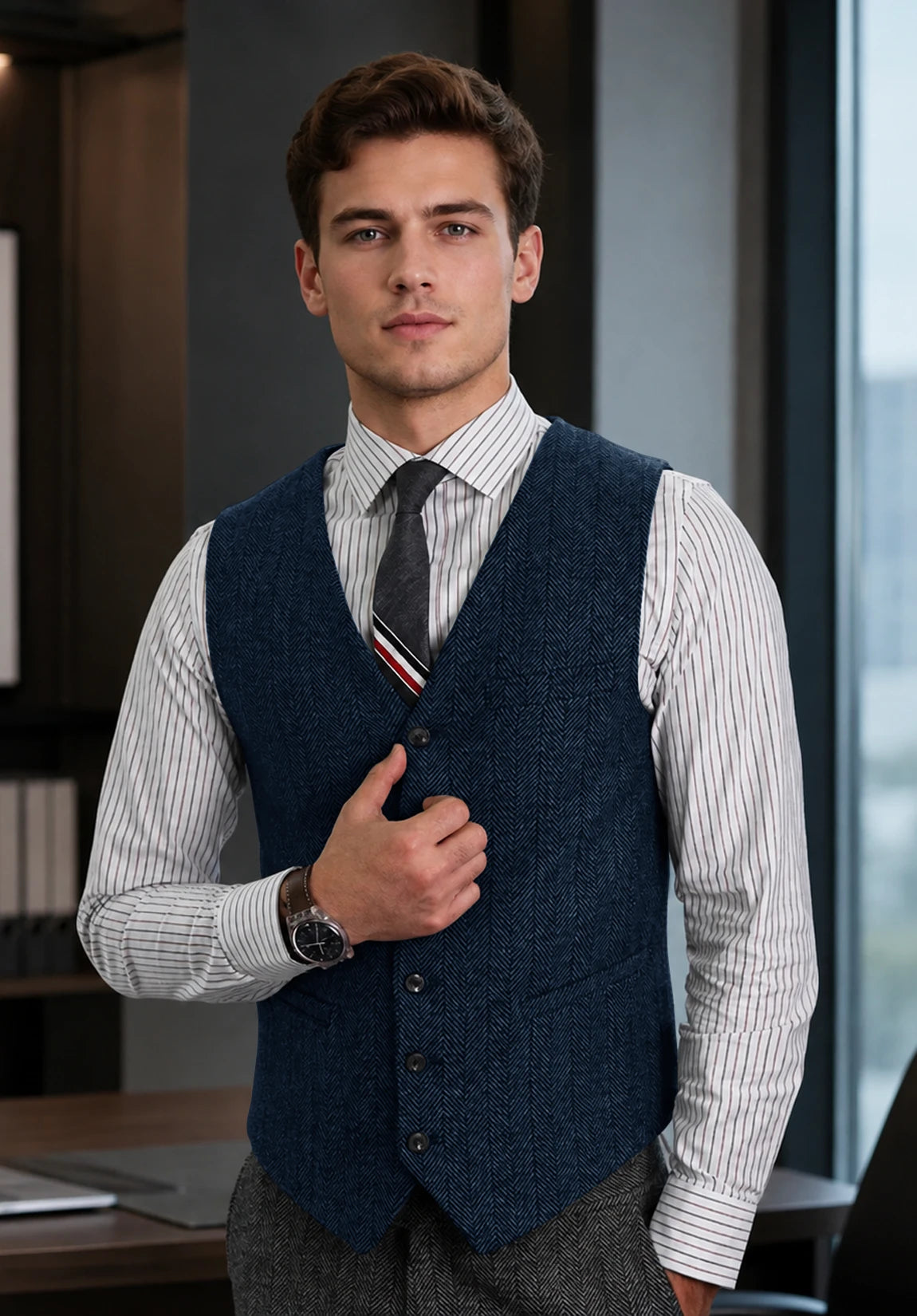 Men's navy vest