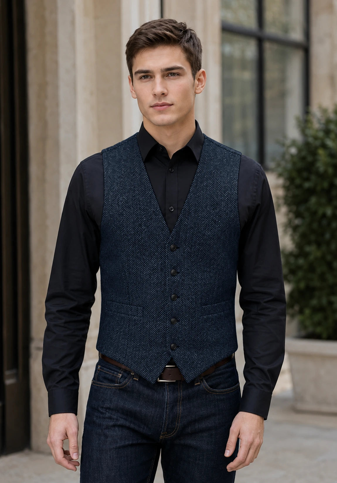 Men's navy vest