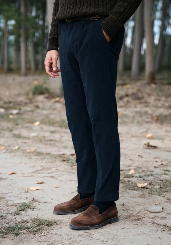 Men's navy corduroy suit pants