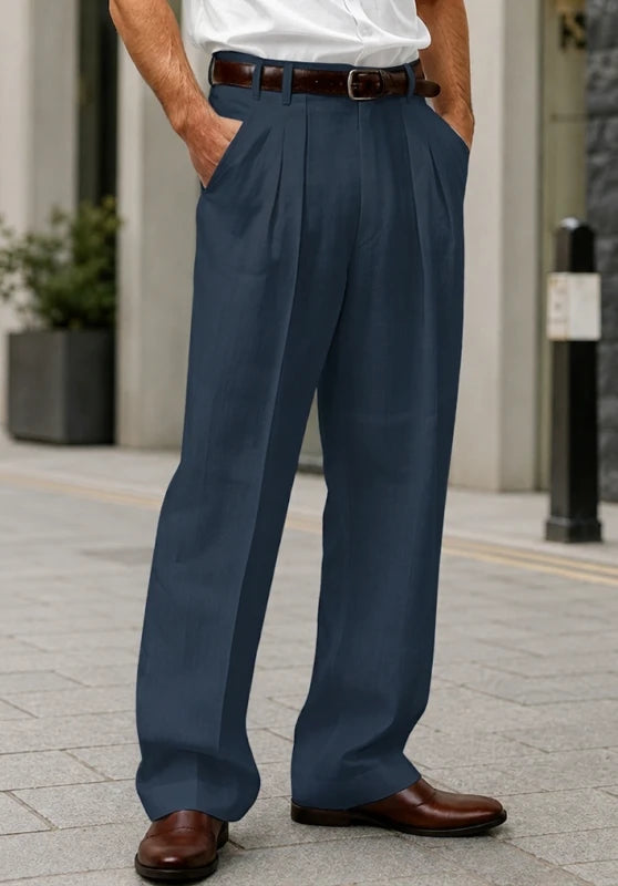 Men's navy linen pants